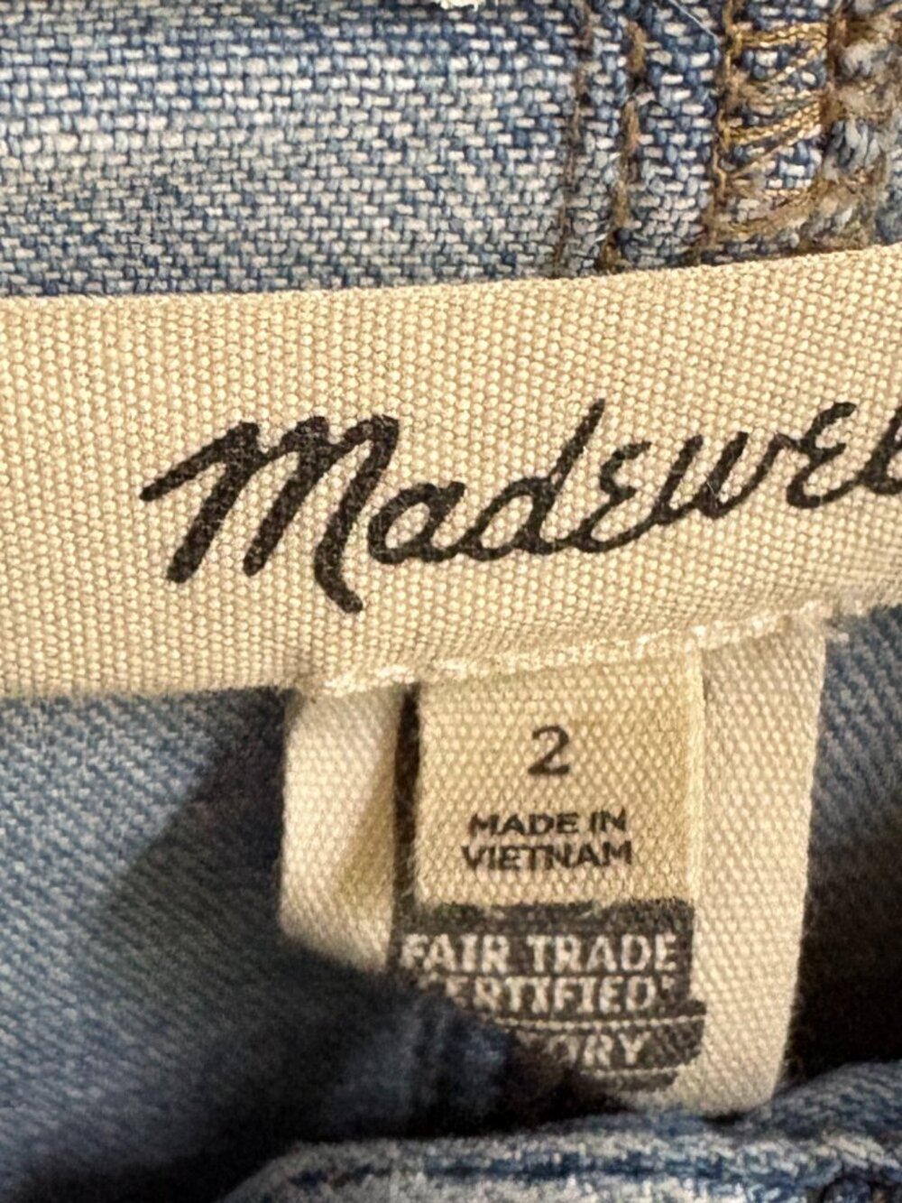 Madewell size 2 Denim mini shirtdress - Picture 3 of 3